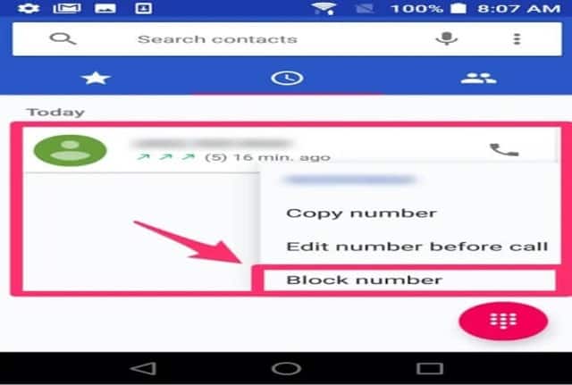 Block call on Android