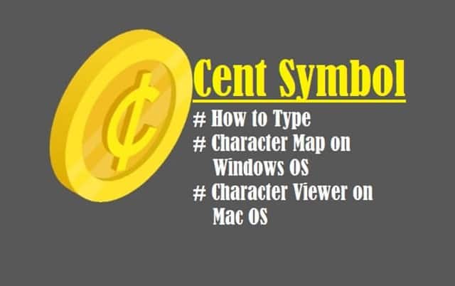 cent sign in excel for mac