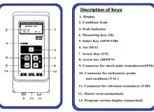 Functions of keys of shock pulse tester T 2000