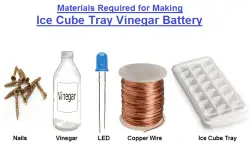 Material required for making Ice Cube Tray Vinegar Battery