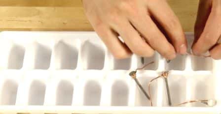 Placing Nails in the Ice Tray