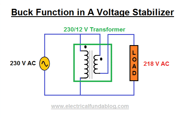 Circuit Diagram of Buck Function in Voltage Stabilizer