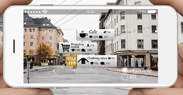 Detailed image of location based augmented reality