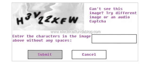An example of a Text Based Captcha Code