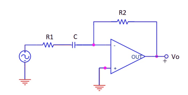 High Pass Filter Using Op-amp