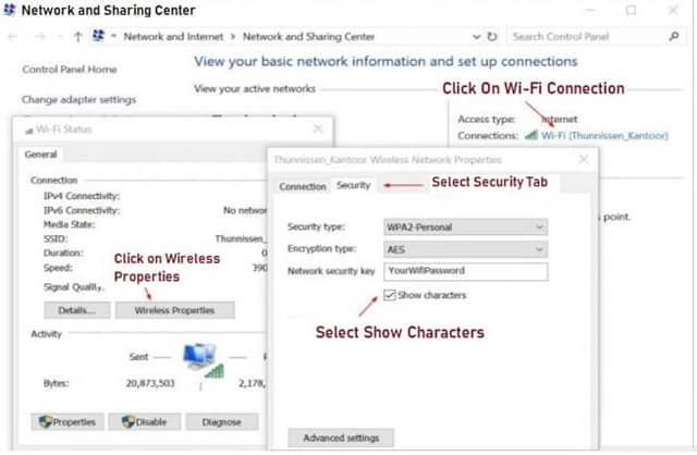 Windows 10 Screen for Network Security Key