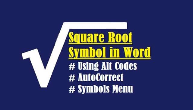 Intro to Square Root Symbol