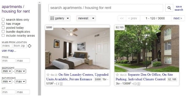 House Ad on Craigslist