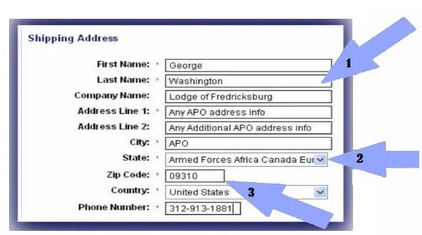 Steps to Order for APO Address