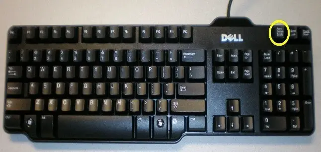 Print Screen Key on Dell Keyboard